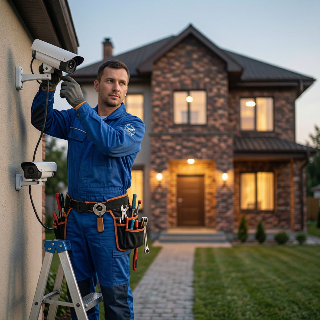 Residential home security installation